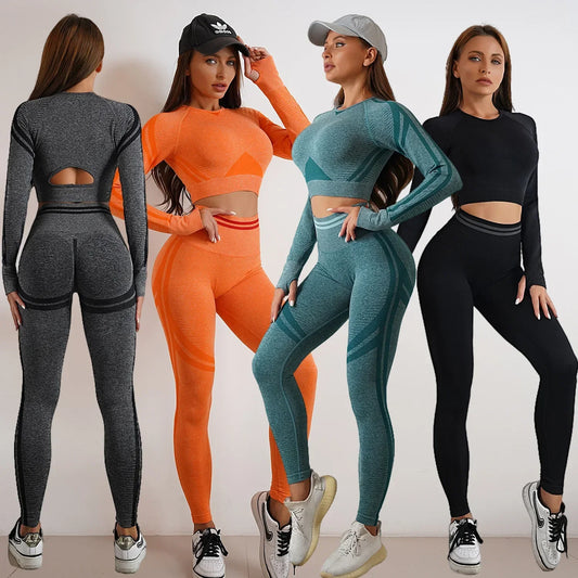 Seamless Yoga Sets High Waist For Women