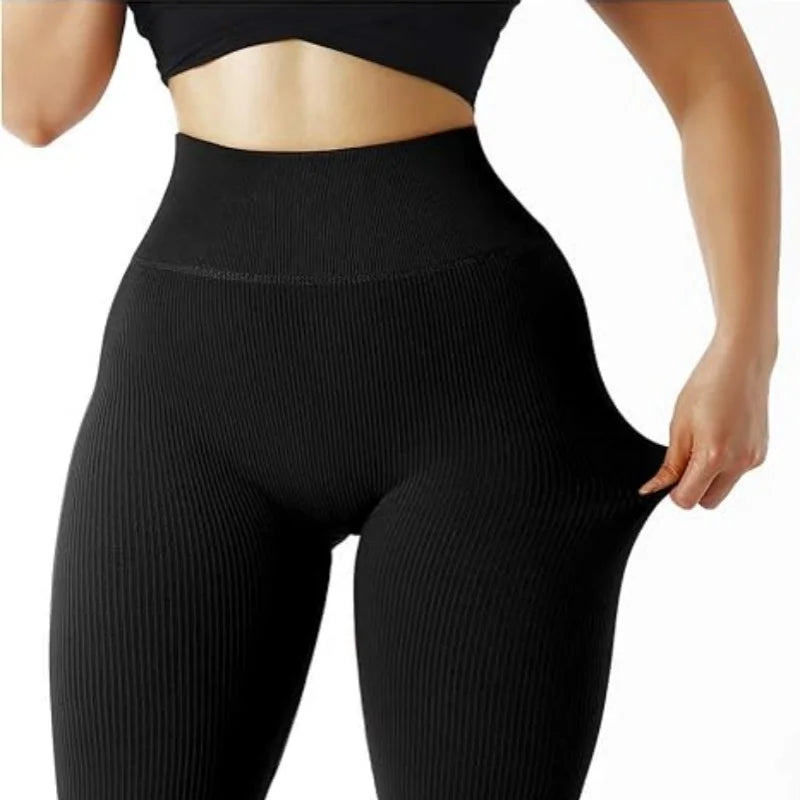 Seamless Ribbed High Waisted Yoga Pants