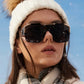 Women Square Sunglasses Big Frame Flat Top  Oversized